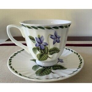 Royal Patrician Dynasty February Violet Tea Cup Saucer Fine Bone China England